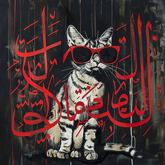 Feline in Focus: A Cat with Arabic Flair