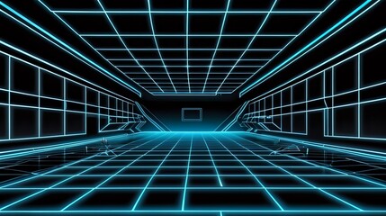 a dark, grid-like background reminiscent of the Tron Legacy movie. The neon lines can traverse the grid, producing a visually striking and futuristic composition.