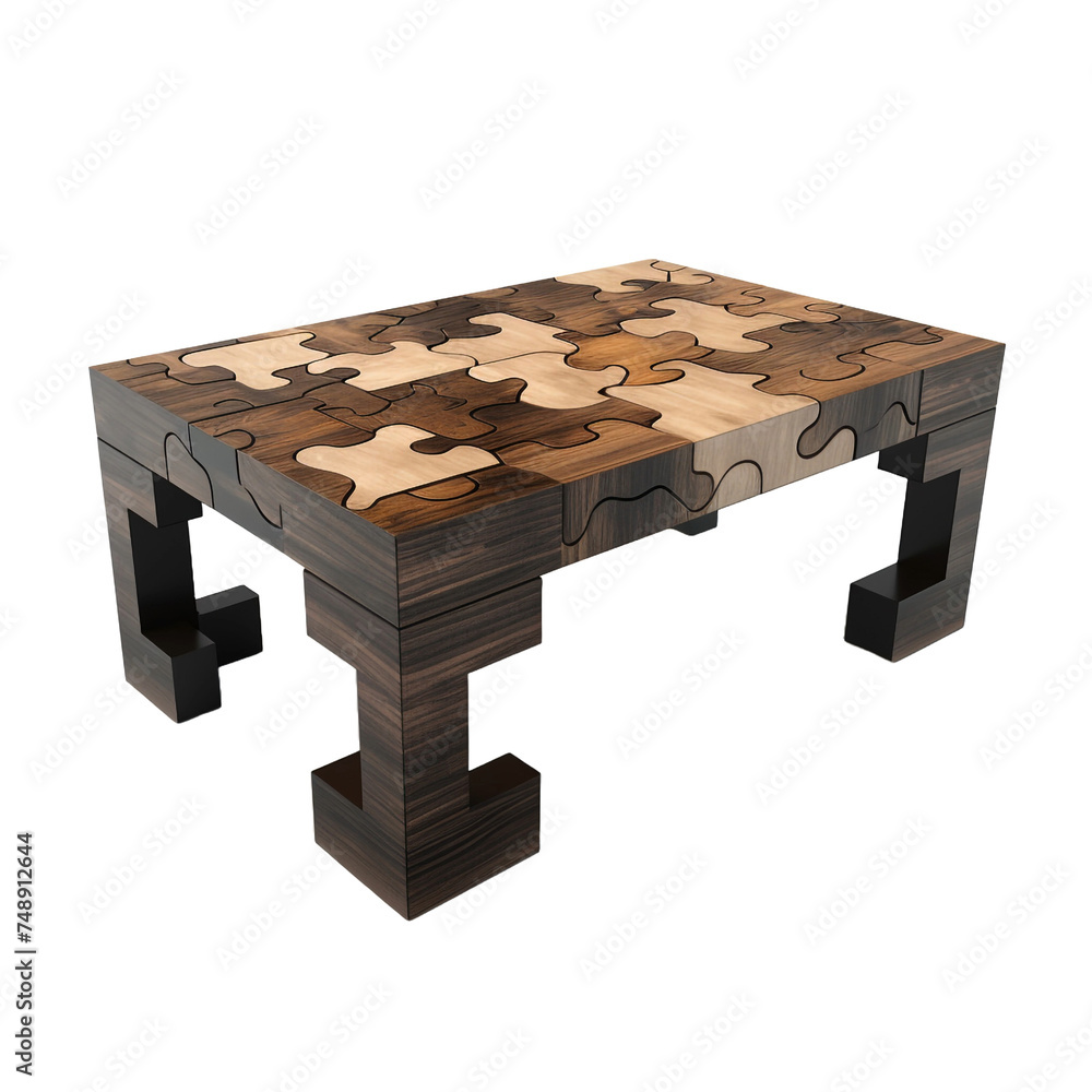 Poster puzzle table isolated on transparent background