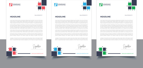 Professional Company Business Letterhead Template Design With Various Colors Bundle For Corporate Office