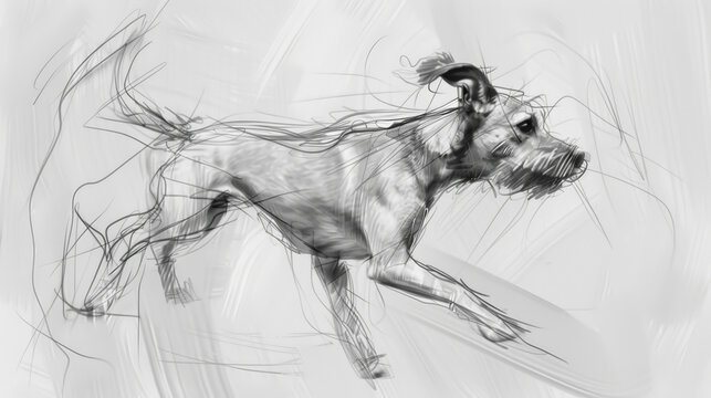 Movement study of a dog. Generative AI