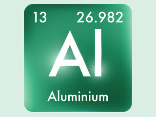 Aluminium icon style concept on Periodic table