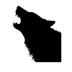 
wolf  black and white vector illustration isolated transparent background logo, cut out or cutout t-shirt print design