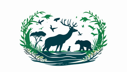 Fototapeta premium Logotipo de vida animal