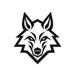 head of wolf  icon black and white vector illustration isolated transparent background logo, cut out or cutout t-shirt print design