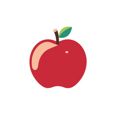 red apple with leaf vector illustration isolated transparent background logo, cut out or cutout t-shirt print design