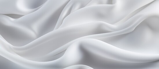 Obraz premium Smooth white velvet fabric, showcasing its intricate texture and design in a close-up shot. The fabric appears soft and luxurious, with a clean and elegant appearance.