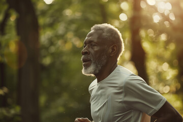 Obraz premium Senior man going for a run and living a healthy lifestyle for longevity