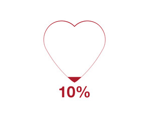 10% heart. Design heart function level, health design and blood status