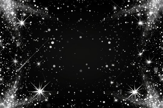 white christmas frame background white shiny star light Generative AI