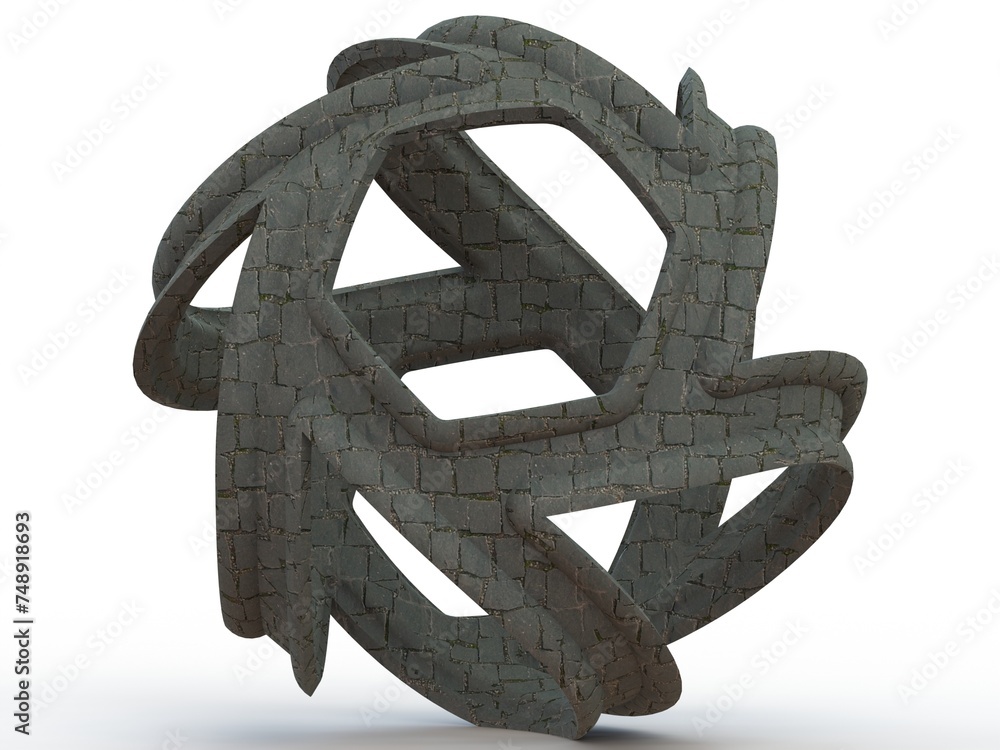 Poster wireframe shape geometric keyshot ball 3d print model