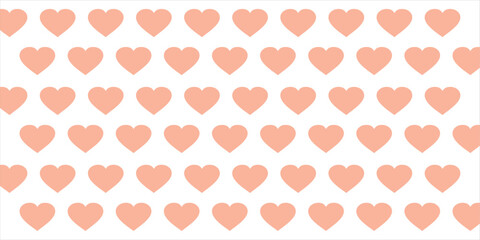 Cute love heart seamless pattern illustration. Cute romantic pink hearts background print. Valentine's day holiday, romantic wedding design.