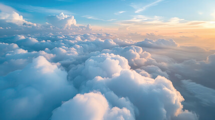 Cumulus clouds aerial view.