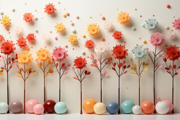 Spring themed background wall design