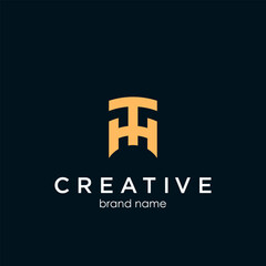 TH T H letter logo template design