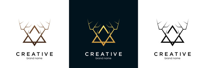 deer antlers vector logo design
