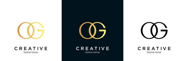 og letter fashion brand design modern style creative golden word mark design typography illustration, ho lettering, og creative