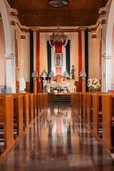 Interior Parroquia de San Lucas, Aporo Michoacán México