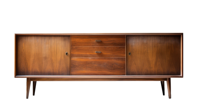 Vintage sideboard isolated on white background