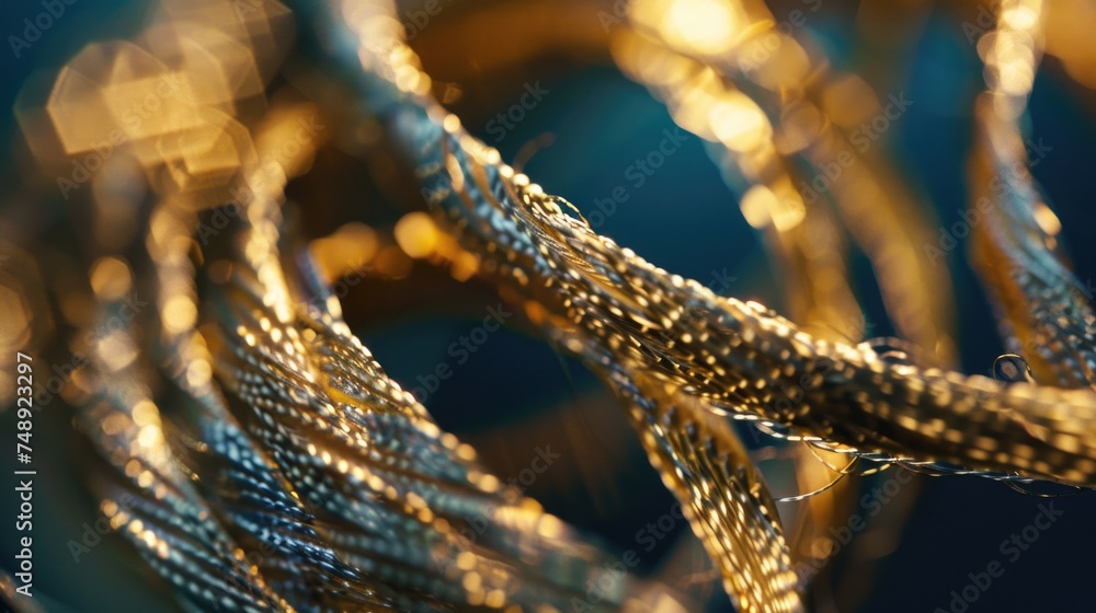 Poster Detailed close up of a bunch of wires, suitable for technology concepts