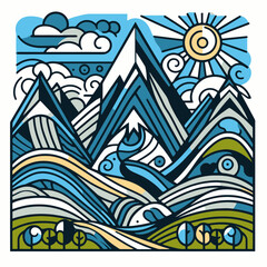 mountain landscape illustration