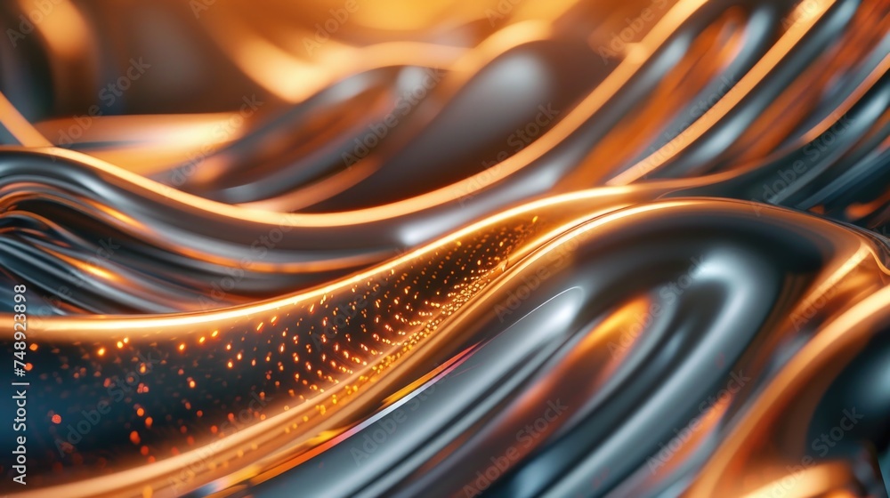 Poster Close up view of a shiny surface, perfect for backgrounds and textures