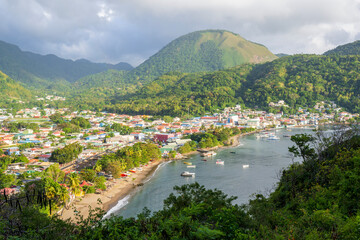 Aerial View of Soufriere Bay .Soufriere,.Saint Lucia, .West Indies, Eastern Caribbean