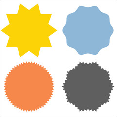 Starburst sticker set - collection of special offer sale oval sunburst labels and badges.  vector illustration