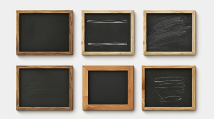 Four wooden frames with chalk drawings, perfect for education or art concept