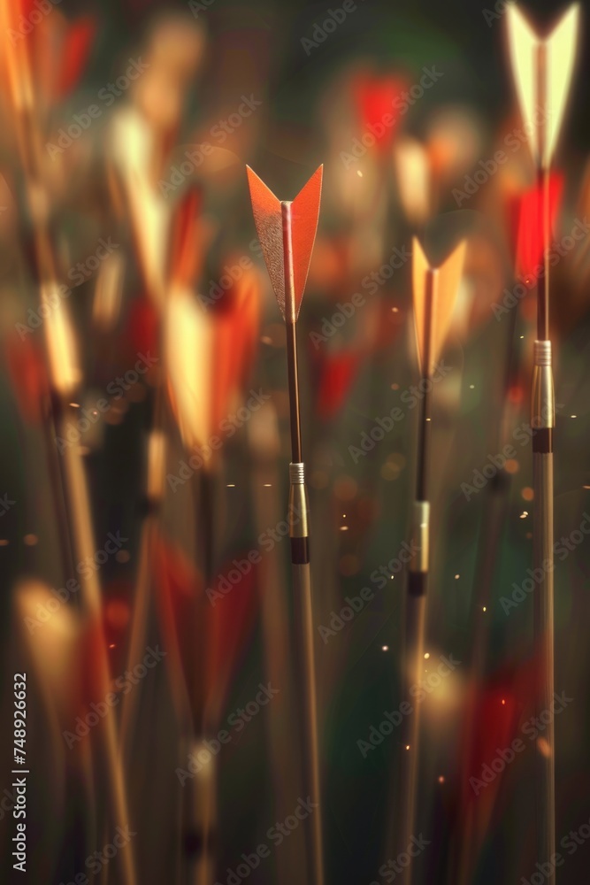 Poster arrows sticking out of the ground, suitable for various concepts and designs