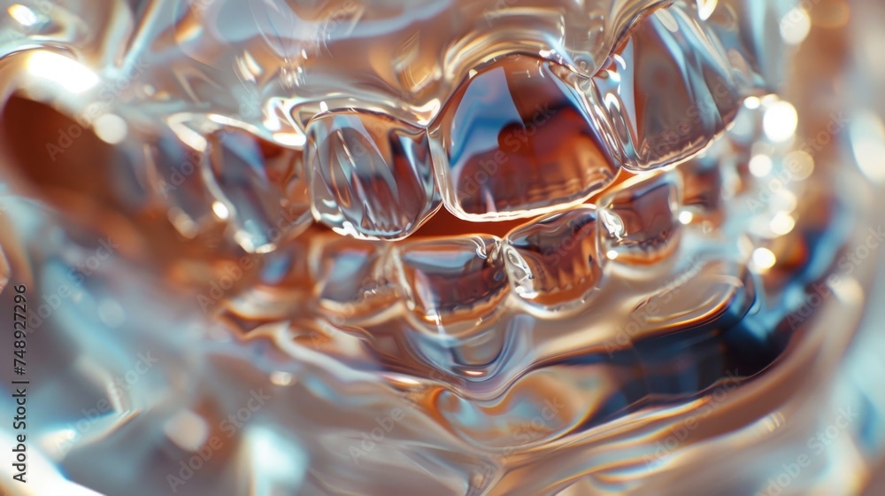 Poster a close-up view of a glass of water. suitable for hydration concepts