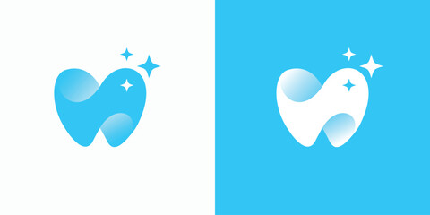 Abstract modern clean teeth shape illustration vector logo design.