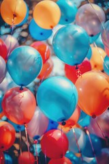 Colorful balloons floating in the air, perfect for celebrations and parties