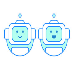 Happy robot face vector illustration. Happy robot avatar. Vector icon with flat style.
