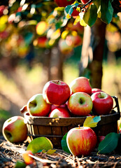 apple harvest in the garden. Selective focus.