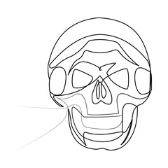 skull single continuous one line out line vector art  drawing  and tattoo design