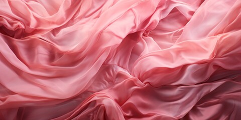 a pink fabric draped over a white surface - obrazy, fototapety, plakaty