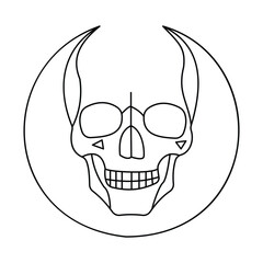 skull single continuous one line out line vector art  drawing  and tattoo design