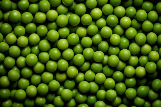 Green peas background. Raw peas texture, top view. Pea surface, closeup