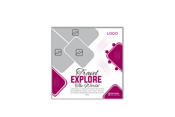 travel explore the world  for creative simple modern design template 