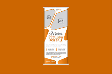 creative modern simple Roll-up banner design for house sale