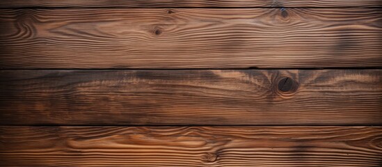 Naklejka premium A detailed view of a dark wood texture background, showcasing the natural pattern and grunge surface of the rustic wooden wall up close.