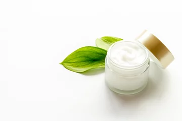 Foto op Plexiglas Closeup of skin care cosmetics product - cream for face or body © 9dreamstudio