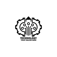 Abstract Initial Logo. Black color isolated on White Background. Technology  Branding Logos. Flat Vector Logo Design Template Element icon.