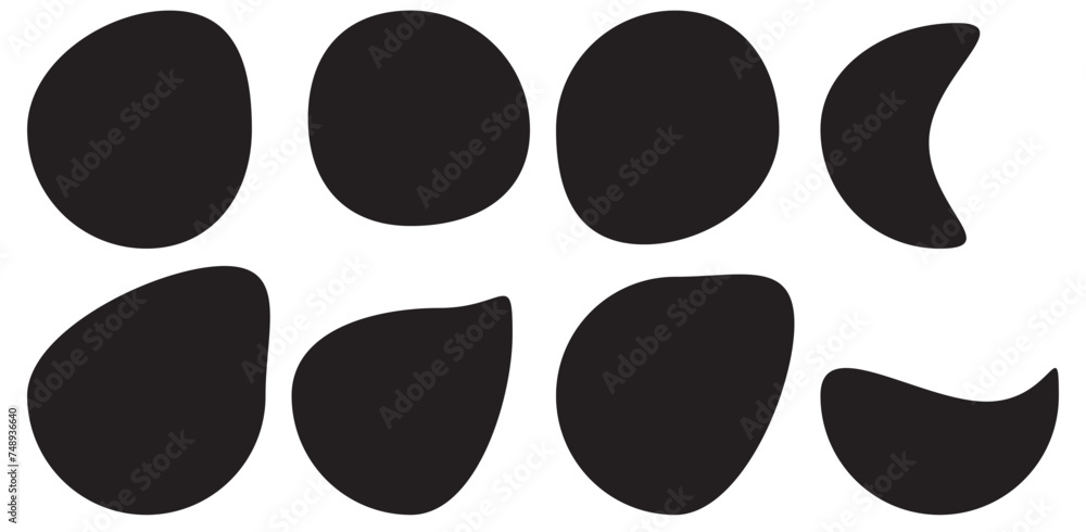 Poster organic amoeba blob shape abstract green color with line vector illustration isolated on transparent
