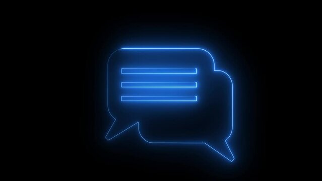   chat icon isolated on  black background. Message icon. Communication or comment chat symbol.
