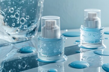 Face Smiling skincare skin care cream. Skincare beauty cosmetic products: lip balm, Eye serum lotion, moisturiser, skincare Hand treatment eye gel, Skin tone brighteners serum and Shape jar pot