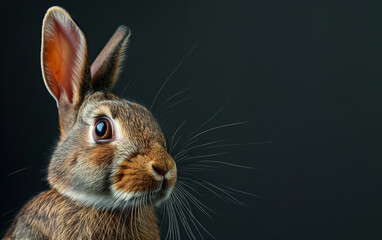 Rabbit close up isolated on background. Generative AI