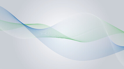 Green blue and gray curve line background wallpaper vector image for presentation