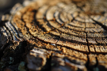 A wood texture with rings and bark